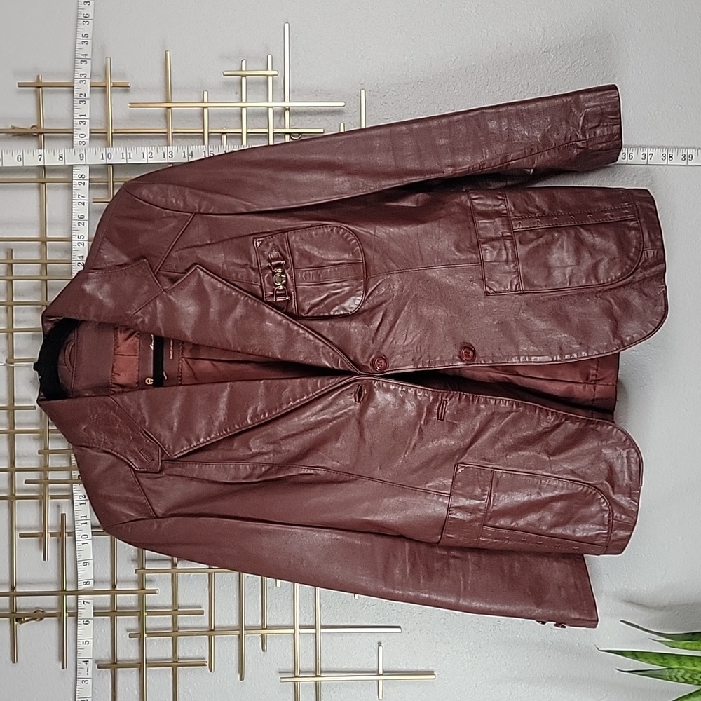 Etienne Aigner Leather Jacket size 14